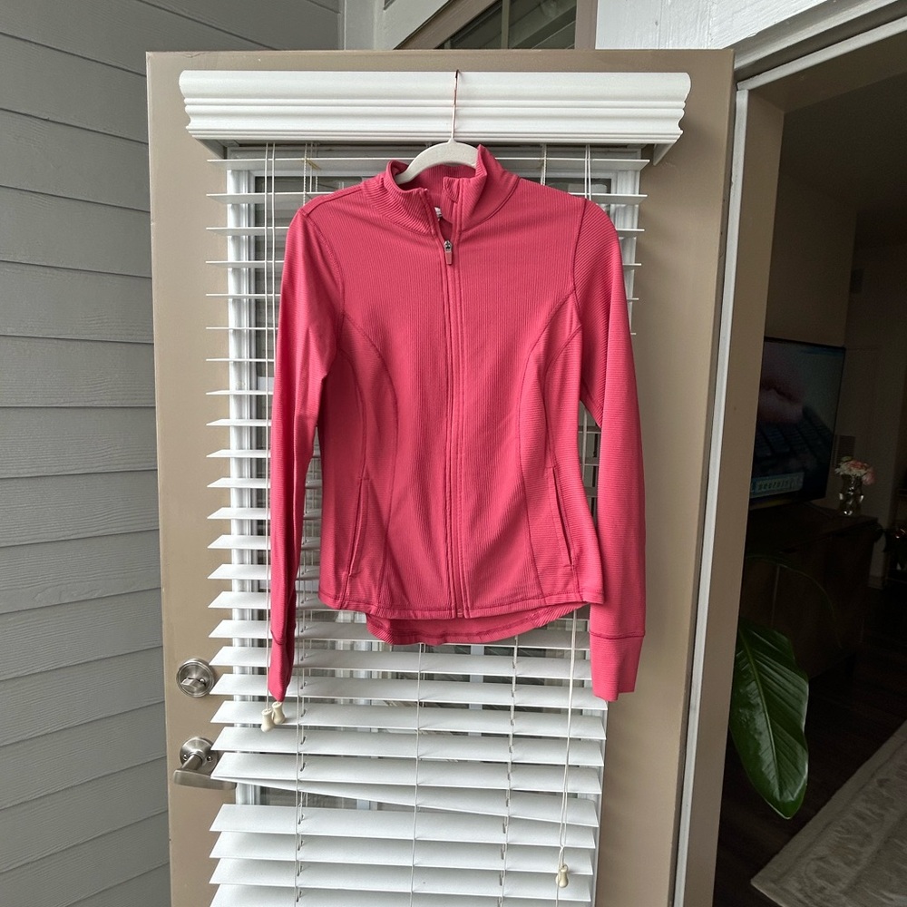 Women's Pink Zip-Up ribbed jacket
